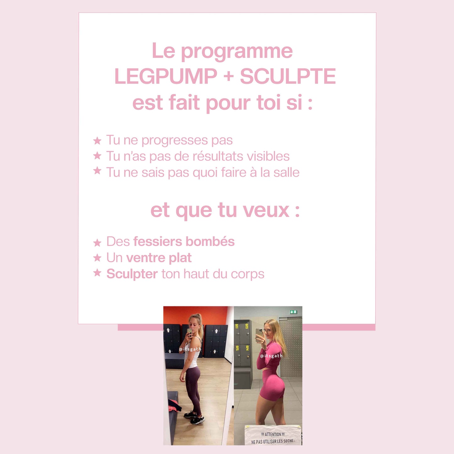 LEGPUMP vol. 1 + SCULPTE - Programme fessier et haut du corps